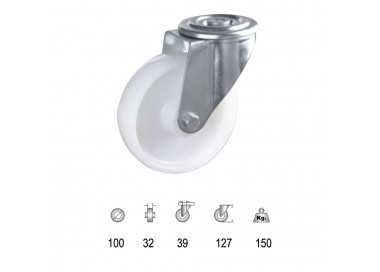 Rueda Industrial Nylon Pasante 100mm