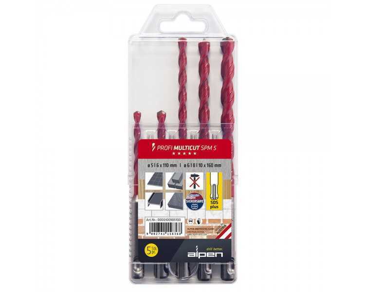Estuche Brocas Alpen Multiusos / Universal Sds Plus  5 piezas