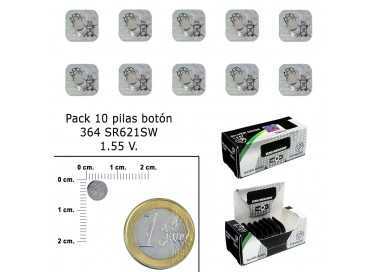 Pila Boton Oxido De Plata 364 / SR621SW (Caja 10 Pilas)