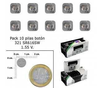 Pila Boton Oxido De Plata 321 / SR616SW (Caja 10 Pilas)