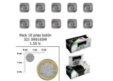 Pila Boton Oxido De Plata 321 / SR616SW (Caja 10 Pilas)