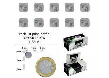 Pila Boton Oxido De Plata 379 / SR521SW (Caja 10 Pilas)
