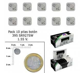 Pila Boton Oxido De Plata 395 / SR927SW (Caja 10 Pilas)