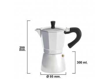 Cafetera Inducción Aluminio 6 Tazas (300 Ml.)