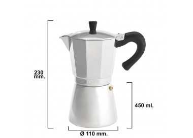 Cafetera Inducción Aluminio 9 Tazas (450 Ml.)