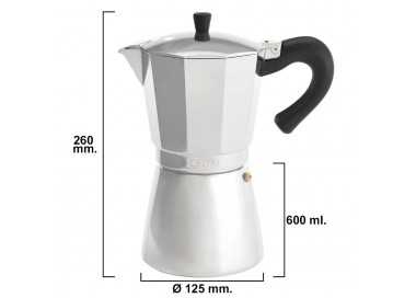 Cafetera Inducción Aluminio  12 Tazas (600 Ml.)