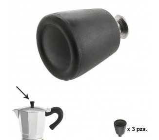 Pomo Cafetera Aluminio Inducción 6 / 9 / 12 Tazas (3 piezas)