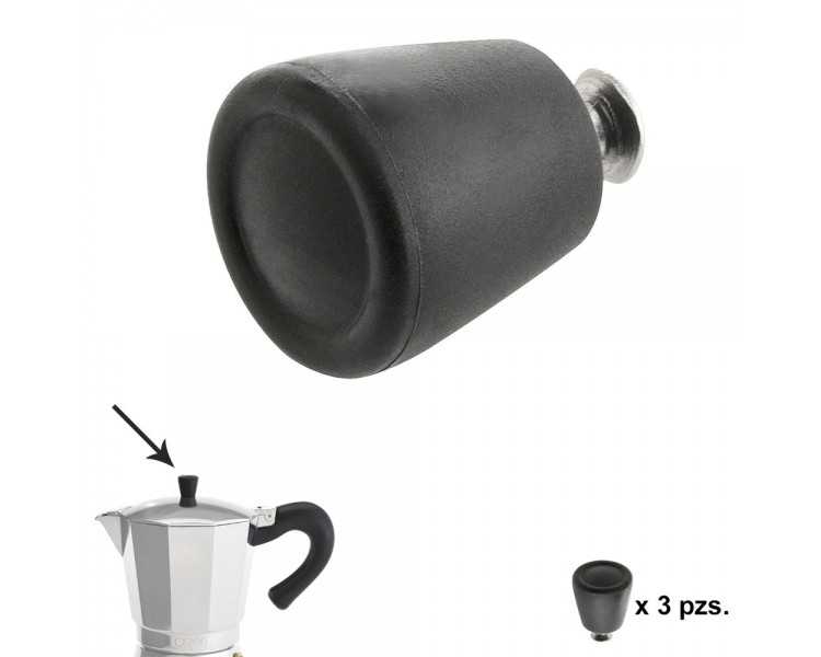 Pomo Cafetera Aluminio Inducción 6 / 9 / 12 Tazas (3 piezas)