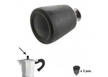 Pomo Cafetera Aluminio Inducción 6 / 9 / 12 Tazas (3 piezas)