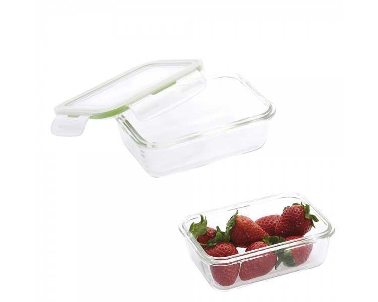 Recipiente Hermetico Cristal Rectangular 550 ml. 16.7 x 11.8 x 6.2 (alt) cm.