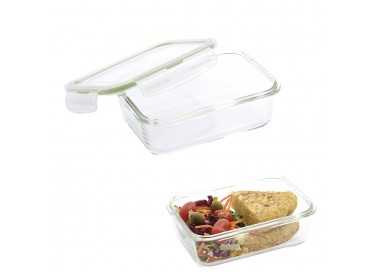 Recipiente Hermetico Cristal Rectangular 850 ml. 19.5 x 13.3 x 6.7 (alt) cm.