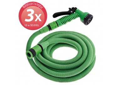Manguera Extensible Riego Compacto 10 A 30 Metros Con Pistola 7 Posiciones
