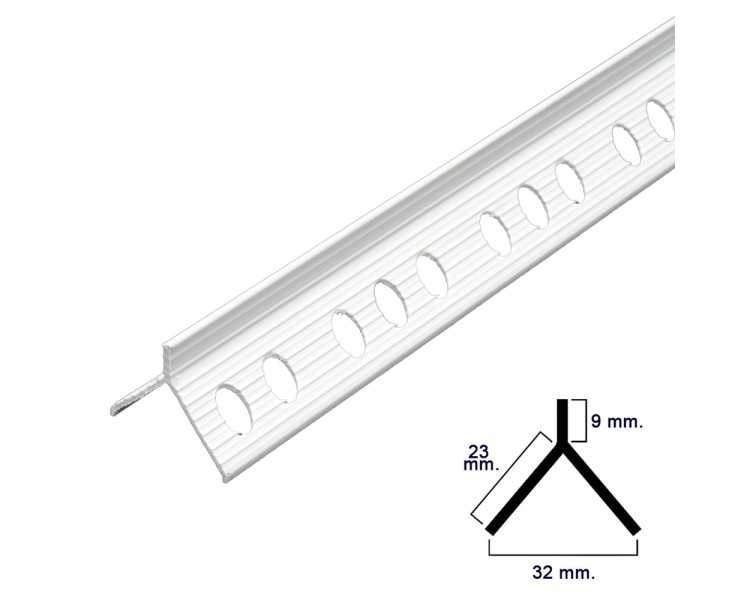 Guardavivos Pvc Flecha Para Mortero Barra 2,5 Metros