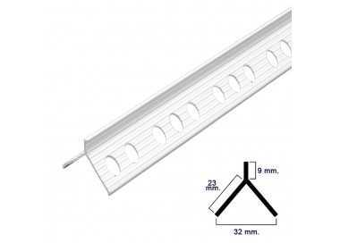 Guardavivos Pvc Flecha Para Mortero Barra 2,5 Metros