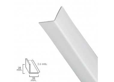 Perfil Pvc Angulo 25x25 mm. Blanco Barra 2,5 metros