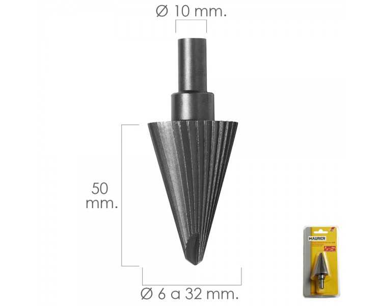 Fresa Conica Hss Ø 6-32 mm. Para Taladro / Fresadora