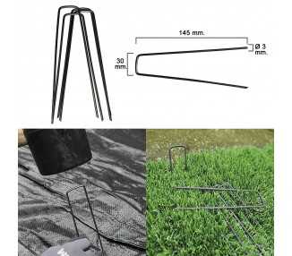 Grapa Metálica Para Fijacion Mallas y Cesped (20 Piezas)