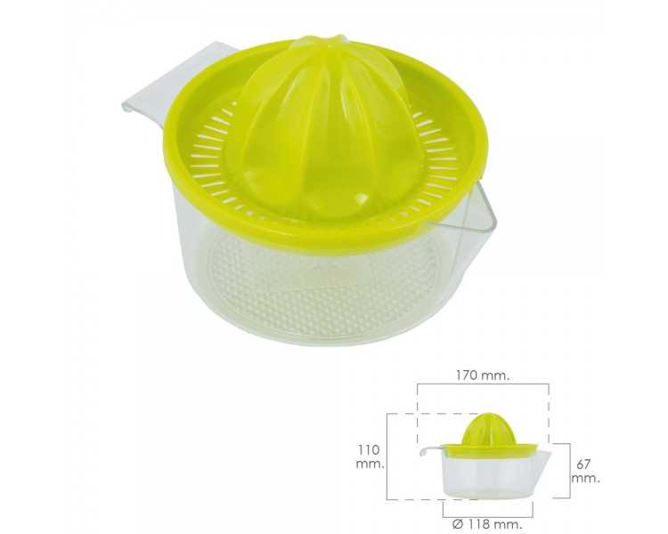 Exprimidor Zumo Manual Frutas Con Jarra Plástico Ø 12 x 11 cm.