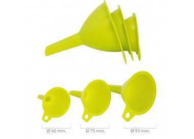 Embudos Plástico Cocina Ø 65 / 75 / 95 mm. (Set 3 Embudos)