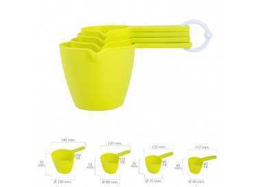 Set 4 Cacitos / Vasos Medidores 60 / 80 / 125 / 250 ml.