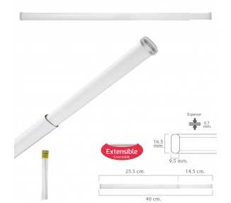Barra Visillo Extensible 25.5/40 cm. Con Muelle Presion Ajustable  (1 Pieza)