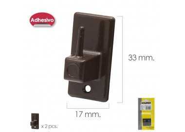 Gancho Visillo / Cortina Adhesivo Marron (Blister 2 Piezas)