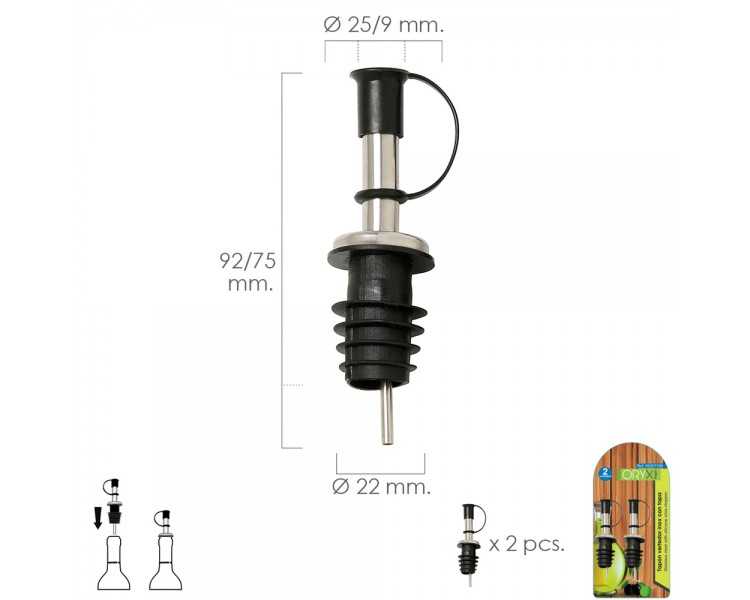 Tapon Vertedor Inoxidable Con Tapadera (2 Unidades)