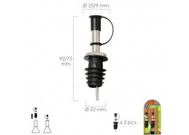 Tapon Vertedor Inoxidable Con Tapadera (2 Unidades)