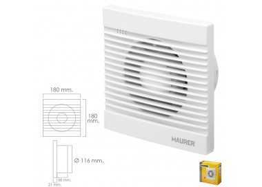 Extractor Humos Baño 16 Watt. Salida Ø 116 mm. Extractor Humo, Extractor Baño, Extractor Baño Humos,extractor Olores,