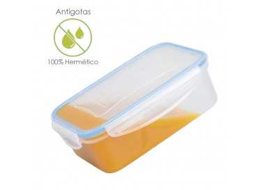 Recipiente Hermetico Plastico Rectangular 3.800 ml. 28x21x9.5 (Alt.) cm.