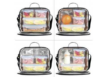 Bolsa Termica Con 4 Recipientes Hermeticos Plastico (2x800 ml + 2x400 ml.)