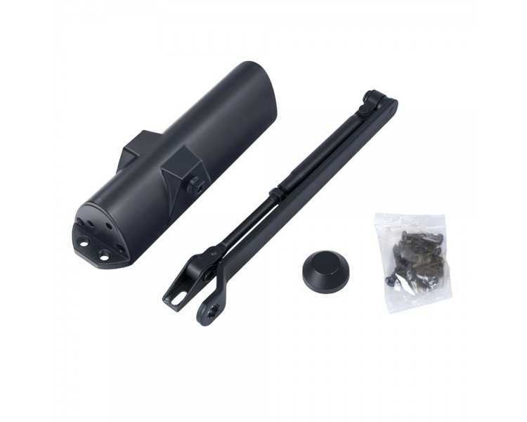 Cierra Puertas Con Retenedor Fuerza 4. Color Negro (Puertas 90/120 cm.)