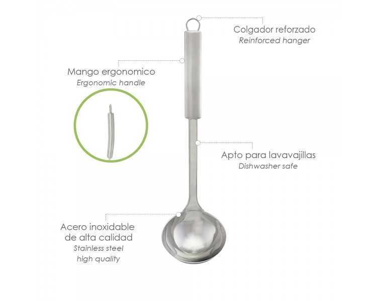 Cucharon Cocina Acero Inoxidable 9x33,5 (Alt.) cm.