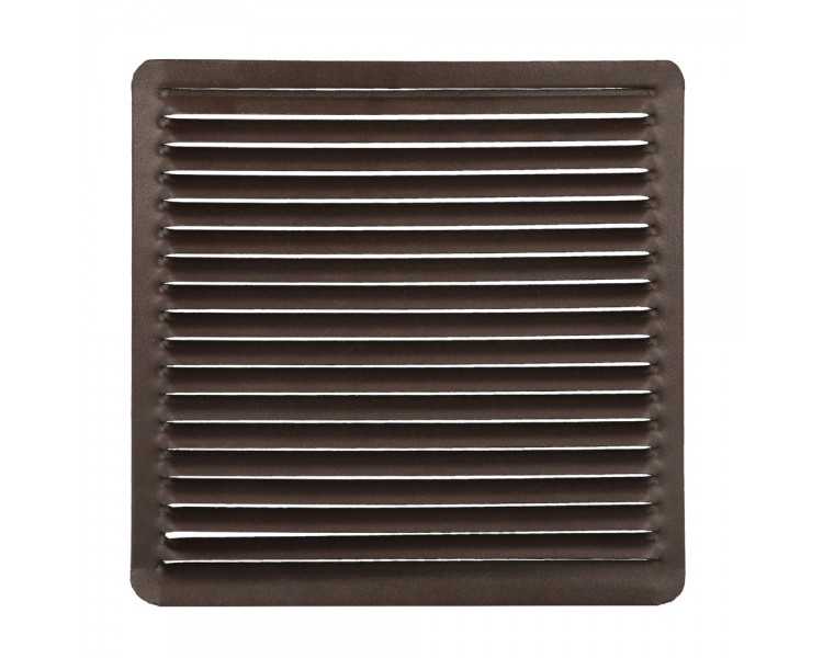 Rejilla Ventilación Empotrar  17x17 cm. Aluminio Marron