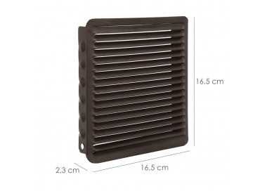 Rejilla Ventilación Empotrar  17x17 cm. Aluminio Marron