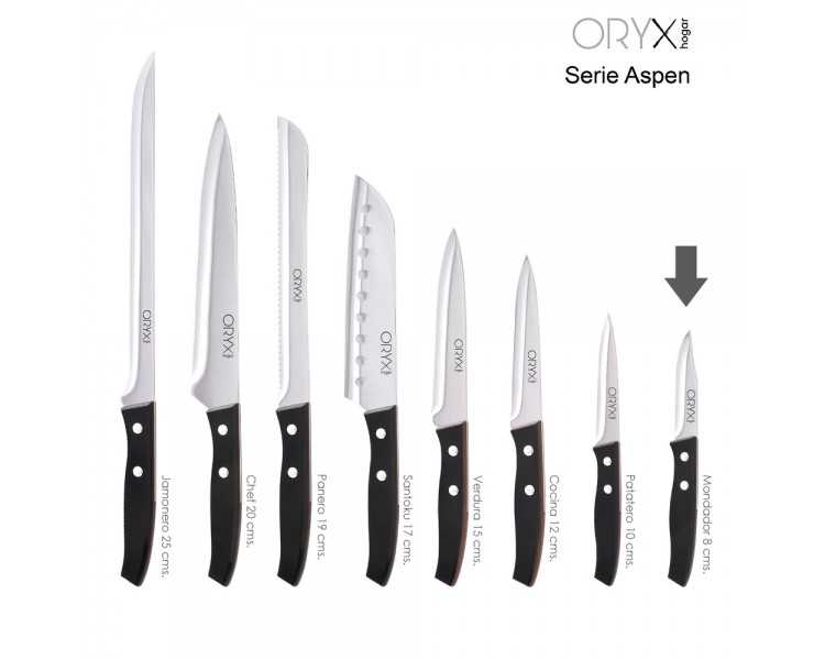 Cuchillo Aspen Mondador Hoja Acero Inoxidable 8 cm. Negro