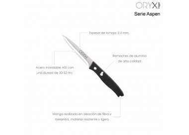 Cuchillo Aspen Patatero Hoja Acero Inoxidable 10 cm. Negro