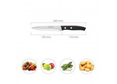 Cuchillo Aspen Verduras Hoja Acero Inoxidable 15 cm. Negro