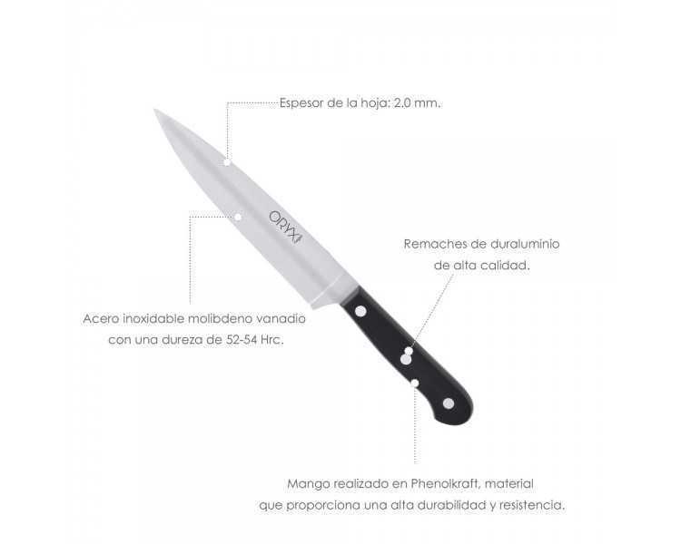 Cuchillo Grenoble Cocina Hoja Acero Inoxidable 13 cm. Negro