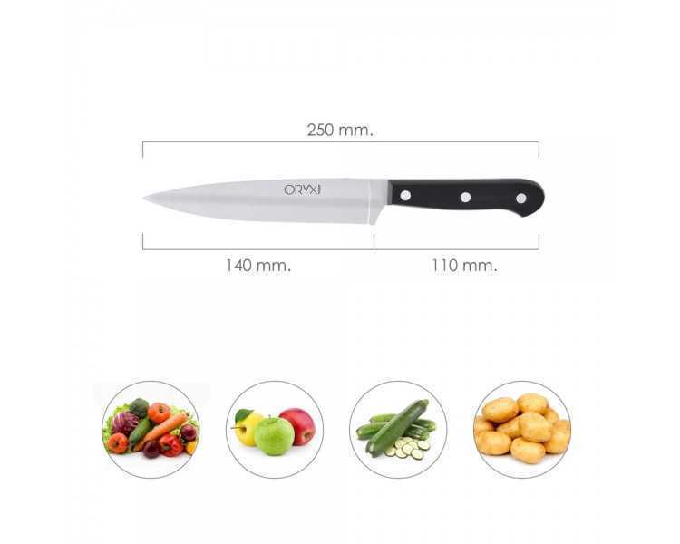 Cuchillo Grenoble Verduras Hoja Acero Inoxidable 15 cm. Negro