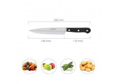 Cuchillo Grenoble Verduras Hoja Acero Inoxidable 15 cm. Negro