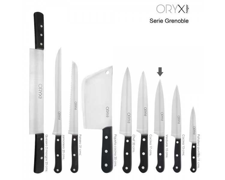 Cuchillo Grenoble Verduras Hoja Acero Inoxidable 15 cm. Negro