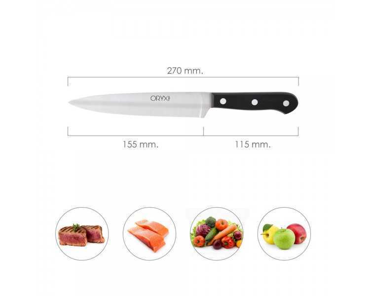Cuchillo Grenoble Cocina Hoja Acero Inoxidable 17 cm. Negro