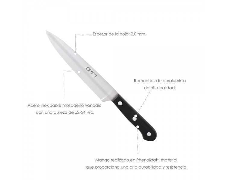 Cuchillo Grenoble Cocina Hoja Acero Inoxidable 17 cm. Negro