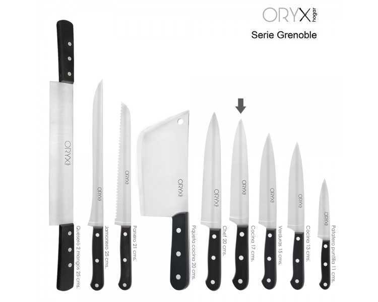 Cuchillo Grenoble Cocina Hoja Acero Inoxidable 17 cm. Negro