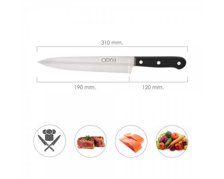 Cuchillo Grenoble Cocinero / Chef Hoja Acero Inoxidable 20 cm. Negro