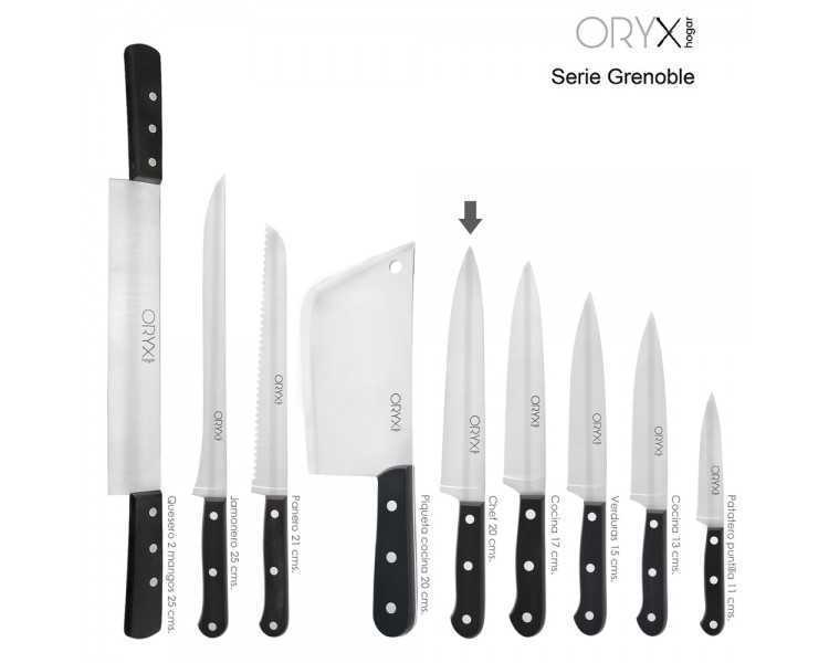 Cuchillo Grenoble Cocinero / Chef Hoja Acero Inoxidable 20 cm. Negro