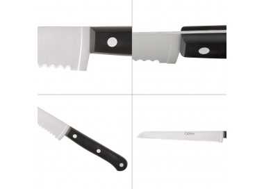 Cuchillo Grenoble Panero Hoja Acero Inoxidable 20 cm. Negro