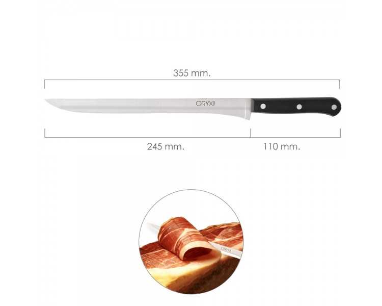 Cuchillo Grenoble Jamonero Hoja Acero Inoxidable 25 cm. Negro