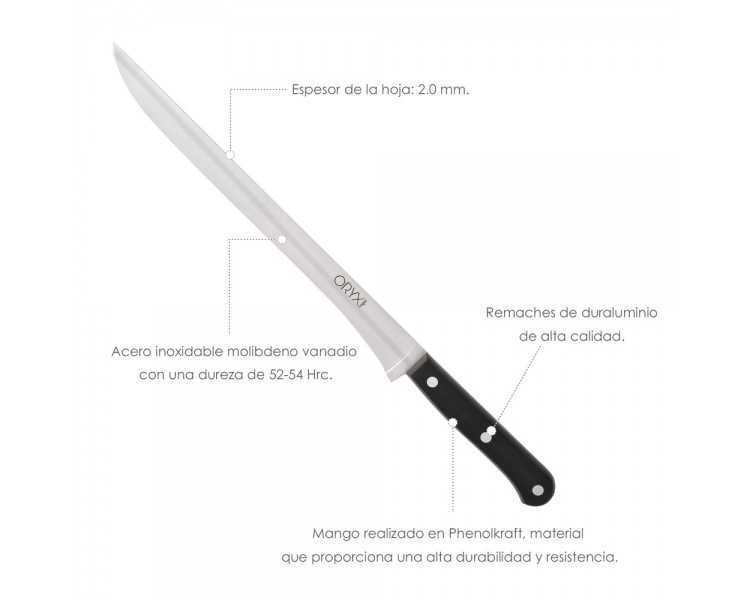 Cuchillo Grenoble Jamonero Hoja Acero Inoxidable 25 cm. Negro
